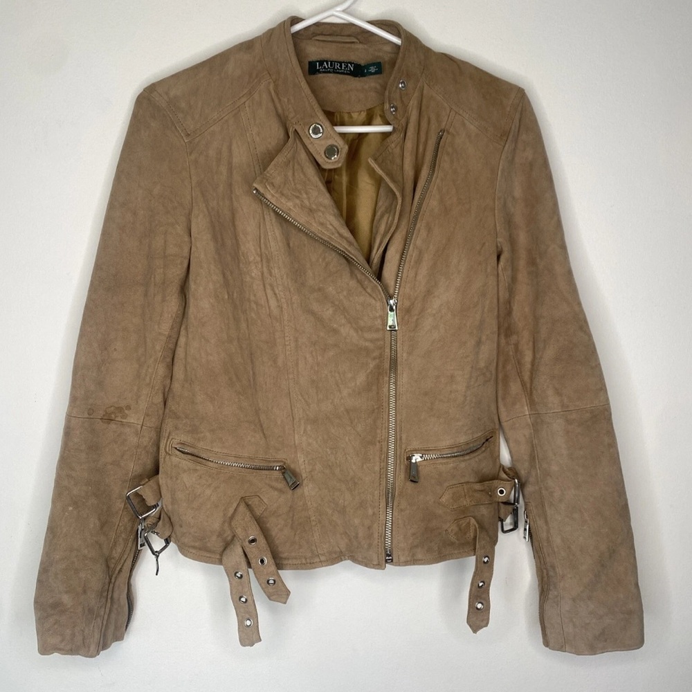 Ralph Lauren Women's Tan suede Leather Jacket